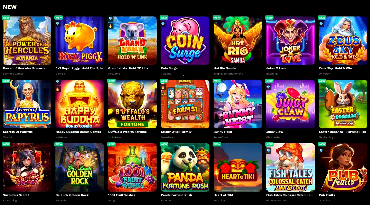 Panoramica dei giochi disponibili su Golden Star Casino